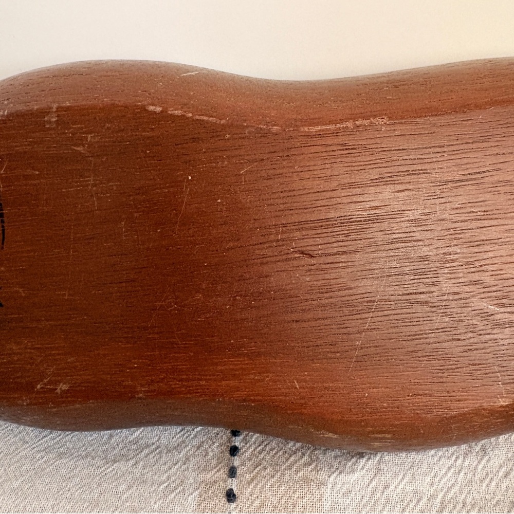 Mid Century Modern Teak Wood Divided Tray Quon Quon Handcrafted Pea Pod Leaf - Picture 7 of 10